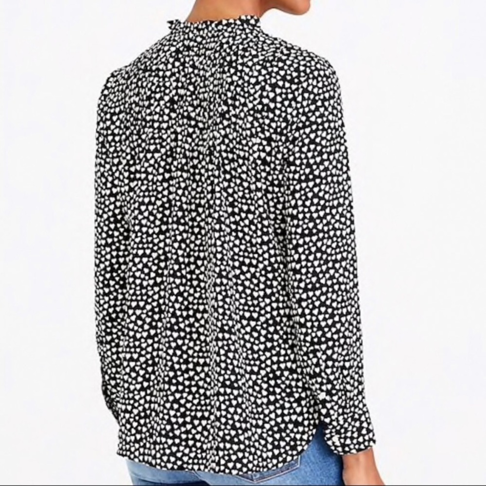 J. Crew Mercantile Heart Printed Blouse Popover
